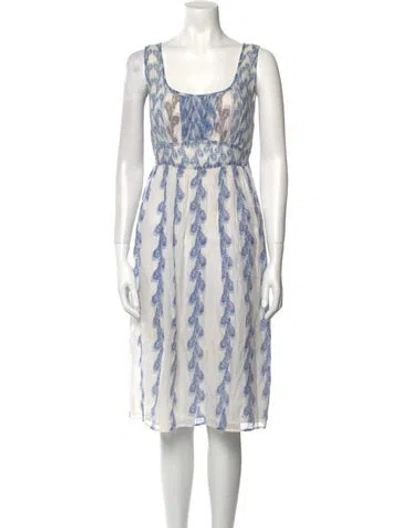 Pre-owned Thierry Colson Floral Print Knee-length Dress In White