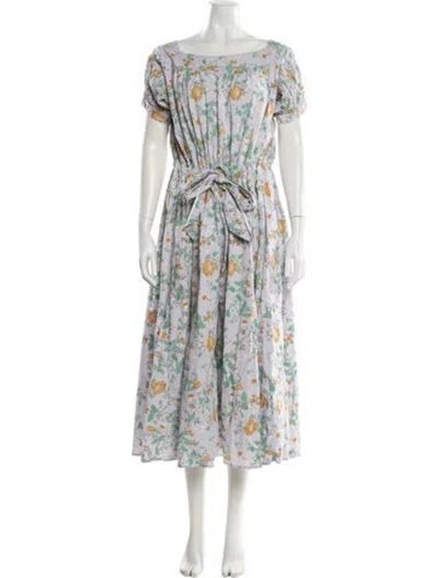 Pre-owned Thierry Colson Floral Print Long Dress In Multi