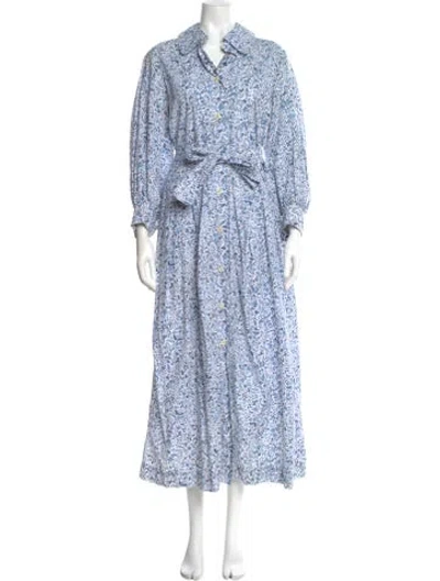 Pre-owned Thierry Colson Floral Print Long Dress In Multi