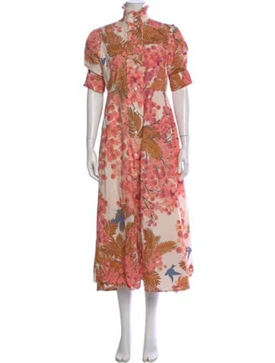 Pre-owned Thierry Colson Floral Print Long Dress In Multi