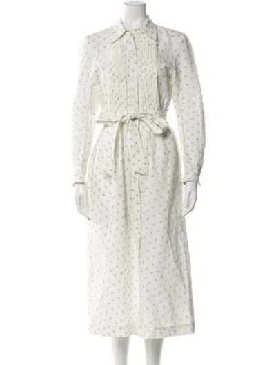 Pre-owned Thierry Colson Floral Print Long Dress In Neutral
