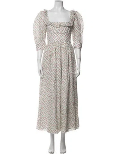 Pre-owned Thierry Colson Floral Print Long Dress W/ Tags In Multi