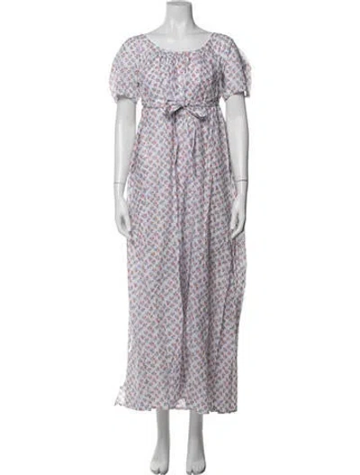 Pre-owned Thierry Colson Floral Print Long Dress W/ Tags In Multi