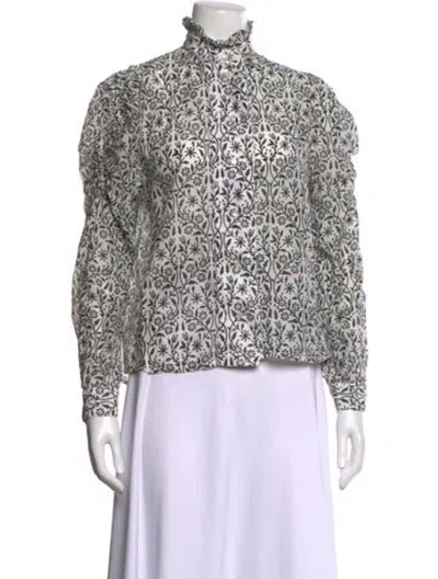 Pre-owned Thierry Colson Floral Print Long Sleeve Blouse In Multicolor