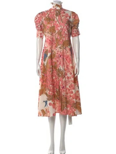 Pre-owned Thierry Colson Floral Print Midi Length Dress In Multi