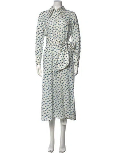 Pre-owned Thierry Colson Floral Print Midi Length Dress In Multi