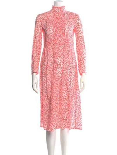 Pre-owned Thierry Colson Floral Print Midi Length Dress In Pink