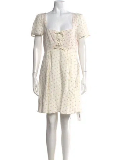 Pre-owned Thierry Colson Floral Print Mini Dress In White