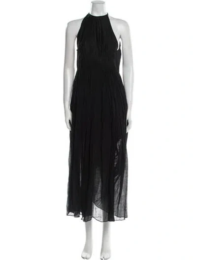 Pre-owned Thierry Colson Halterneck Long Dress In Black