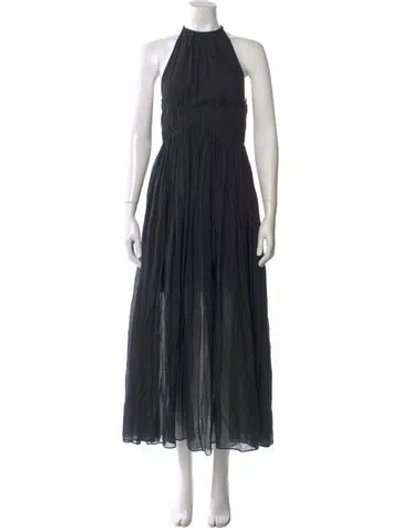 Pre-owned Thierry Colson Halterneck Long Dress In Black