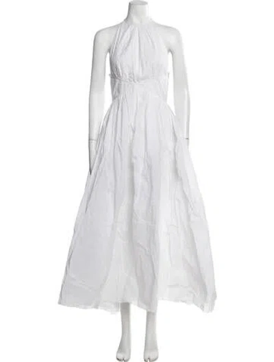 Pre-owned Thierry Colson Halterneck Midi Length Dress In White