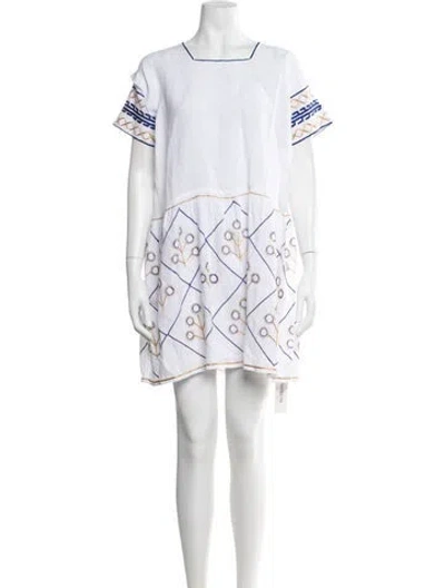 Pre-owned Thierry Colson Linen Mini Dress In White