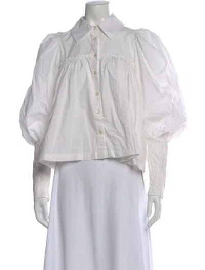 Pre-owned Thierry Colson Long Sleeve Blouse In Neutral