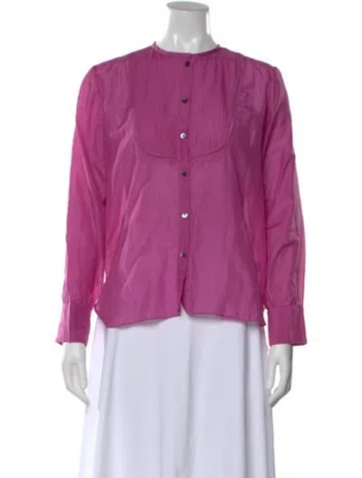 Pre-owned Thierry Colson Long Sleeve Blouse In Purple