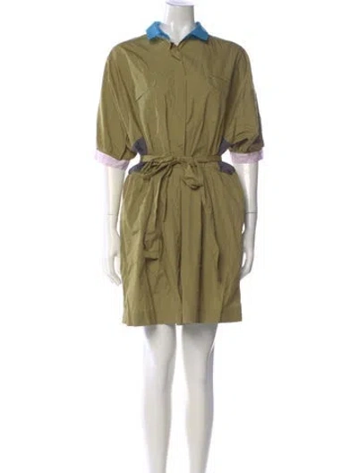 Pre-owned Thierry Colson Mini Dress In Green