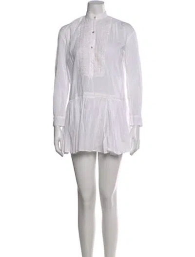 Pre-owned Thierry Colson Mini Dress In White