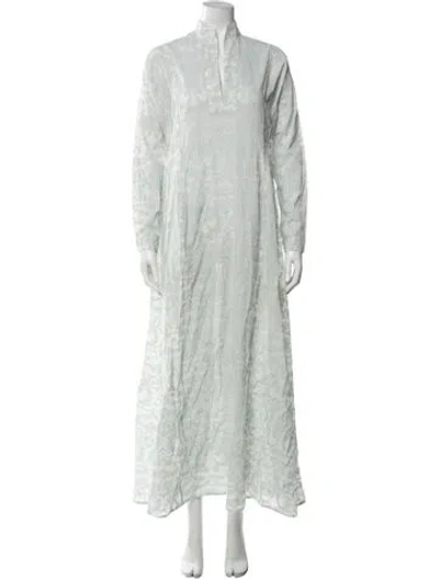 Pre-owned Thierry Colson Paisley Print Long Dress In Green