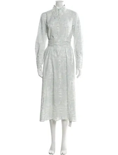 Pre-owned Thierry Colson Paisley Print Long Dress W/ Tags In Blue