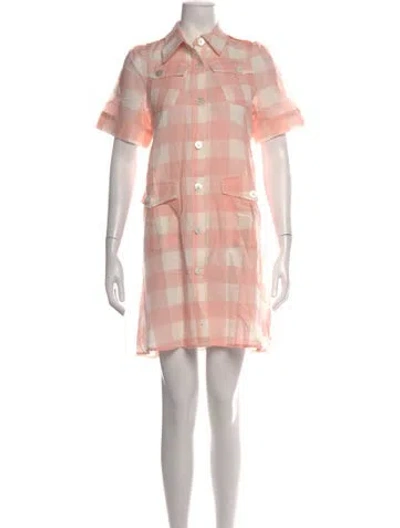 Pre-owned Thierry Colson Plaid Print Mini Dress In Pink