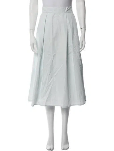 Pre-owned Thierry Colson Pleated Accents Midi Length Skirt In Blue