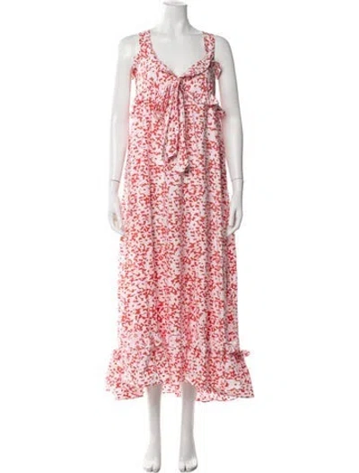 Pre-owned Thierry Colson Printed Long Dress In Multi