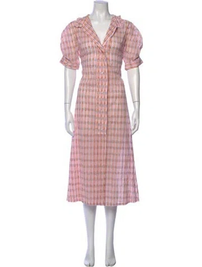 Pre-owned Thierry Colson Printed Long Dress In Pink