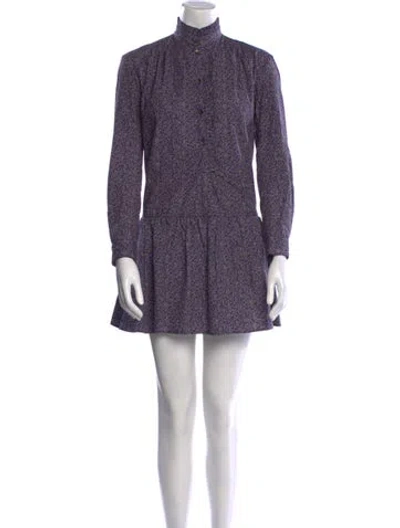 Pre-owned Thierry Colson Printed Mini Dress In Purple