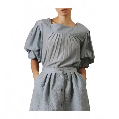 Thierry Colson Scarlett Blouse In Blue Grey In Gray