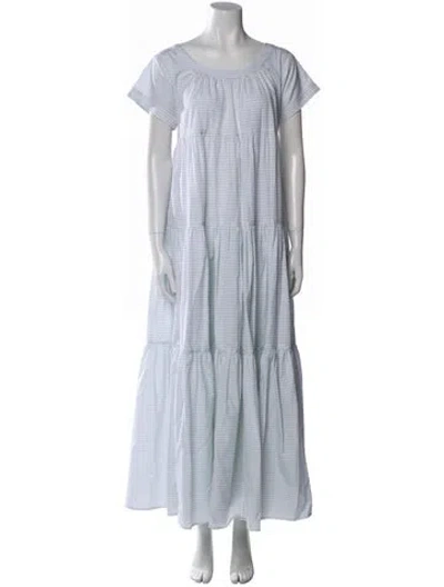 Pre-owned Thierry Colson Scoop Neck Long Dress In Blue