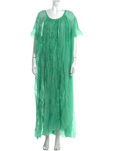Pre-owned Thierry Colson Scoop Neck Long Dress W/ Tags In Green