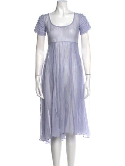 Pre-owned Thierry Colson Scoop Neck Midi Length Dress In Purple