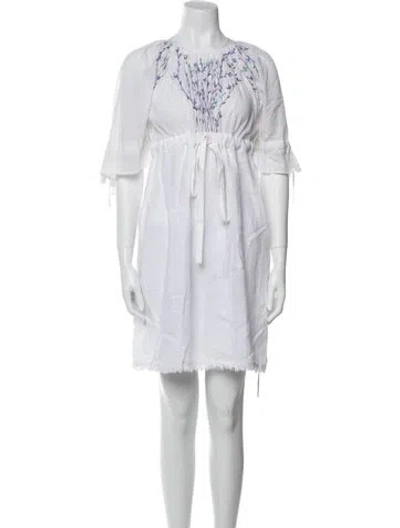 Pre-owned Thierry Colson Scoop Neck Mini Dress In Multi