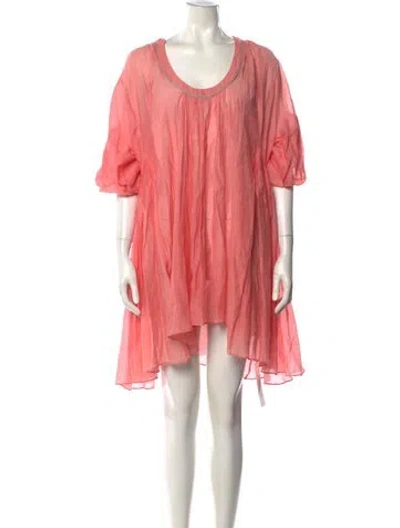 Pre-owned Thierry Colson Scoop Neck Mini Dress In Pink