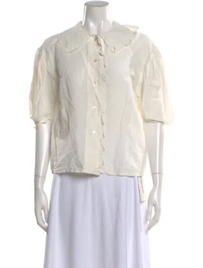Pre-owned Thierry Colson Short Sleeve Blouse In Neutral