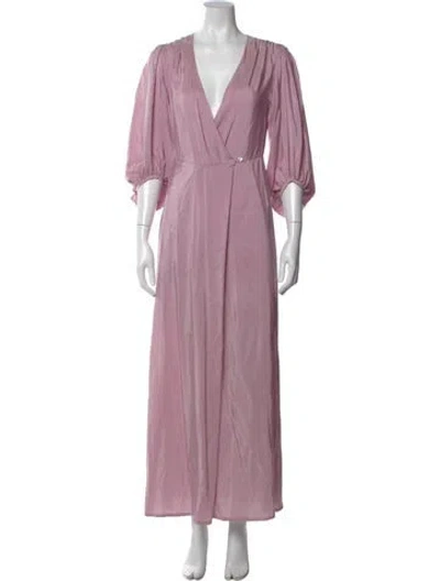 Pre-owned Thierry Colson Silk Long Dress W/ Tags In Pink