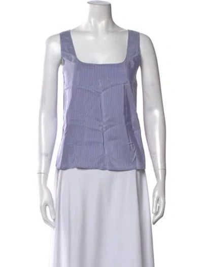 Pre-owned Thierry Colson Silk Square Neckline Crop Top In Pink