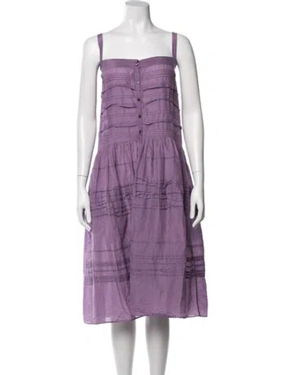 Pre-owned Thierry Colson Square Neckline Midi Length Dress In Purple