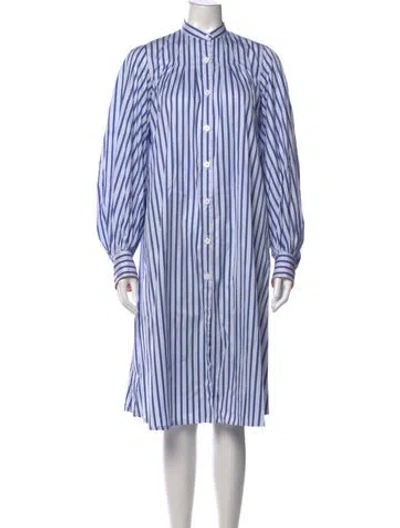 Pre-owned Thierry Colson Striped Knee-length Dress In Blue/white