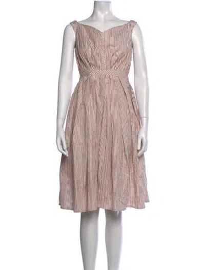 Pre-owned Thierry Colson Striped Knee-length Dress In Neutrals