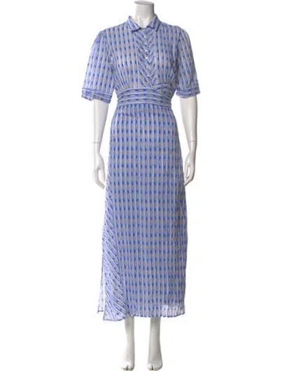 Pre-owned Thierry Colson Striped Long Dress In Blue
