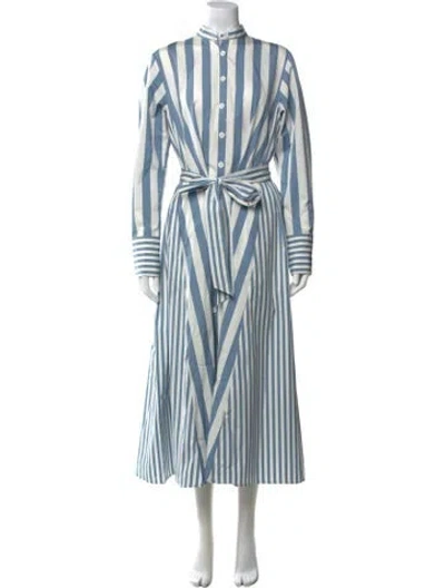 Pre-owned Thierry Colson Striped Long Dress In Blue