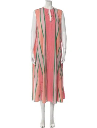 Pre-owned Thierry Colson Striped Long Dress In Pink