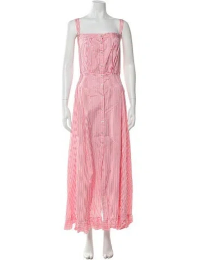 Pre-owned Thierry Colson Striped Long Dress In Pink