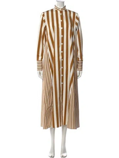 Pre-owned Thierry Colson Striped Long Dress W/ Tags In Yellow