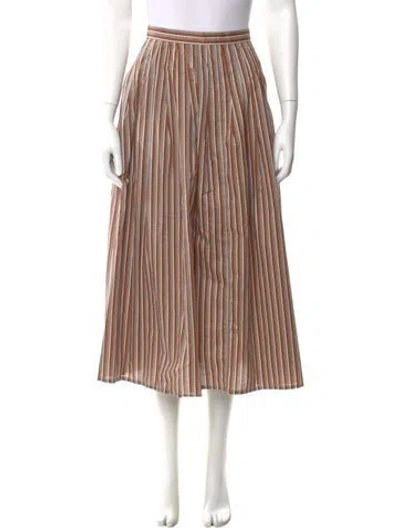 Pre-owned Thierry Colson Striped Midi Length Skirt In Multicolor