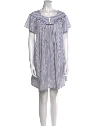 Pre-owned Thierry Colson Striped Mini Dress In Black