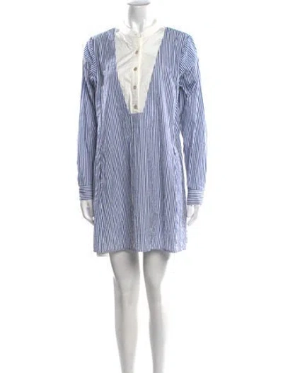 Pre-owned Thierry Colson Striped Mini Dress In Blue