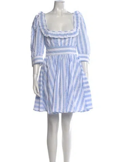 Pre-owned Thierry Colson Striped Mini Dress In Blue