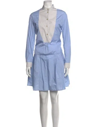 Pre-owned Thierry Colson Striped Mini Dress In Blue