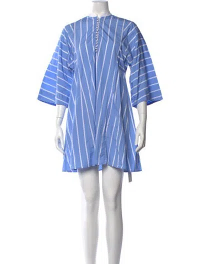 Pre-owned Thierry Colson Striped Mini Dress In Blue